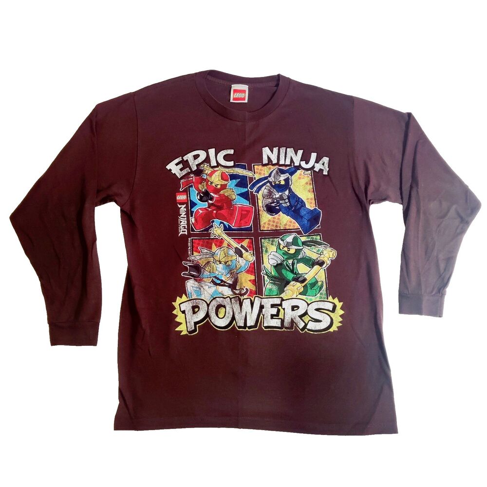 2012 Lego Ninjago Epic Powers Long Sleeve Youth T-Shirt Kids XL (14-16)